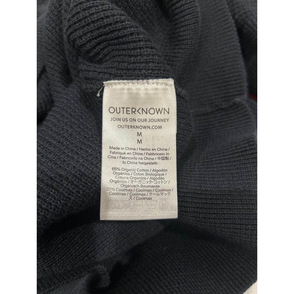 Outerknown Nostalgic Striped Waffle-Knit Sweater Black Rainbow Men's Medium - Picture 5 of 10